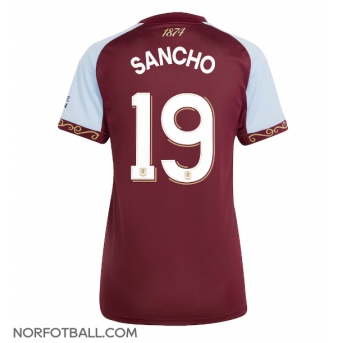 Billige Fotballdrakt Aston Villa Jadon Sancho #19 Replika Hjemmedrakt Dame 2025-26 Kortermet